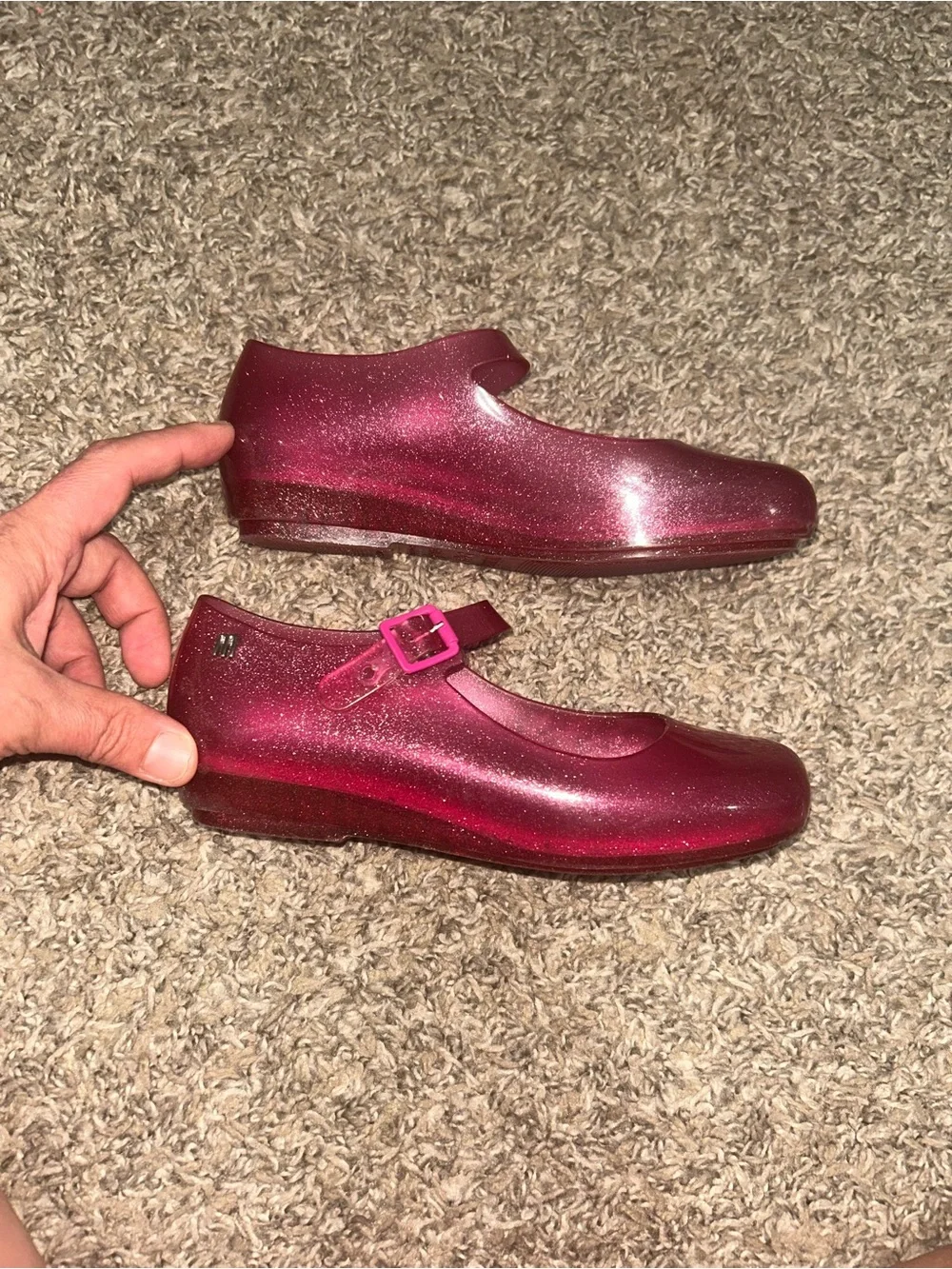Mini Melissa Sparkly Mary Jane Sandals size 1